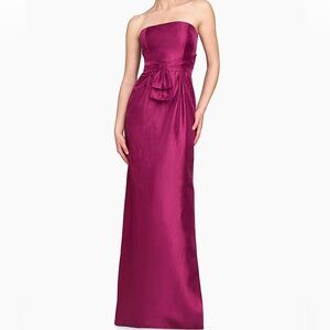 NWT Kay Unger Pink / Boysenberry Caroline Column Strapless Maxi Gown Size 4